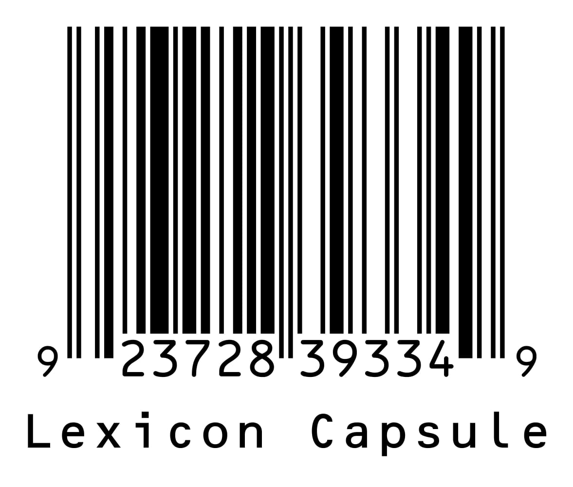 Lexicon capsule barcode 923728393349
