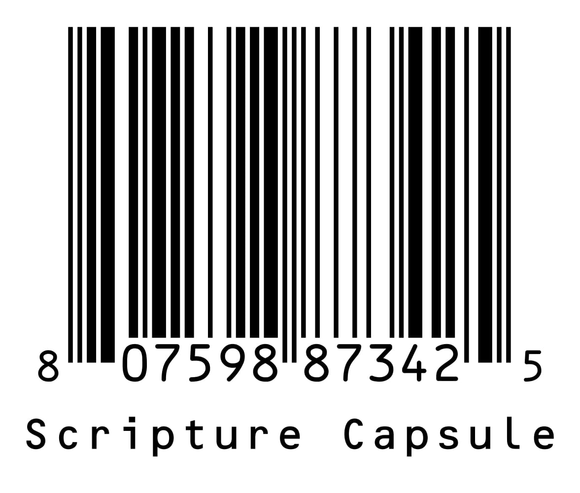 Scripture capsule barcode 807598873425