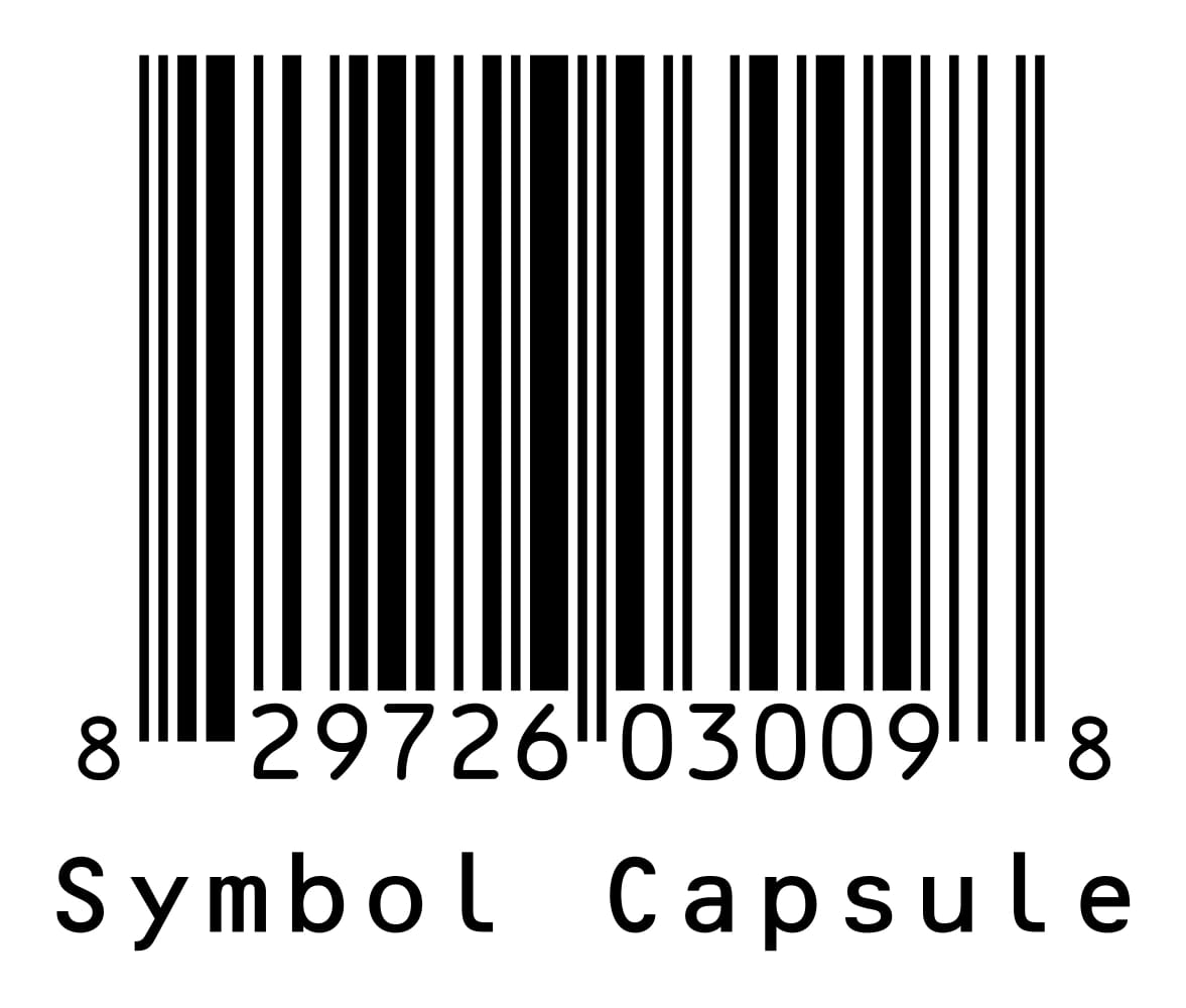 Symbol capsule barcode 829726030098
